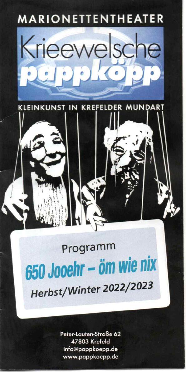 Flyer Krieewelsch Pappköpp Prog"650 Jooehr - öm wie nix